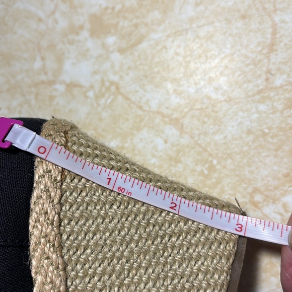 Toms Black Canvas Woven Wedges Open Toe Women Size 7.5W - Picture 10 of 10